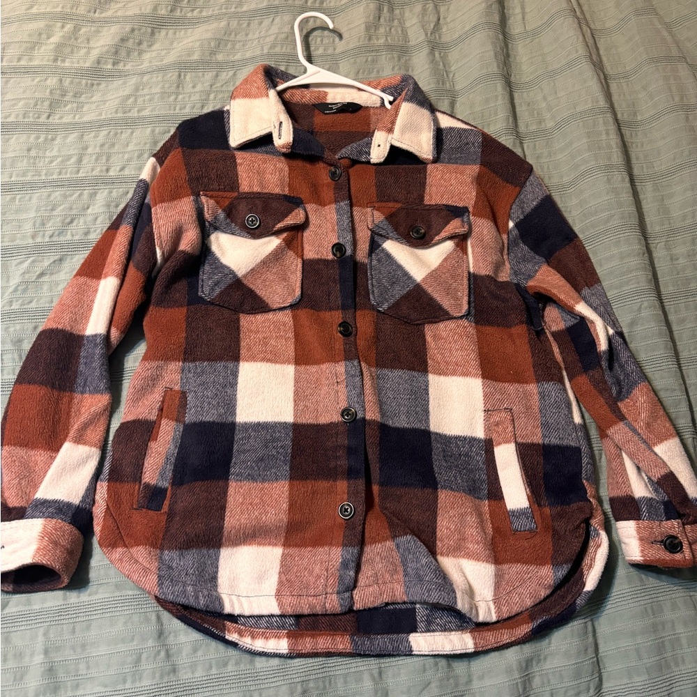 Plaid Button-Up Jacket